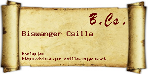 Biswanger Csilla névjegykártya